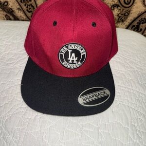 Dodgers Snapback Hat - burgundy  and Black